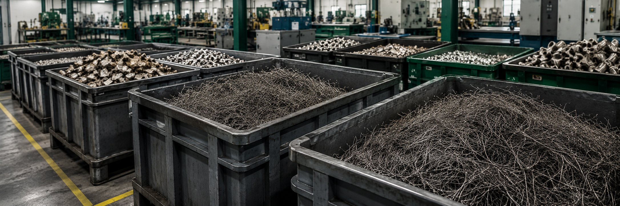 Separación y clasificación de scrap industrial en contenedores